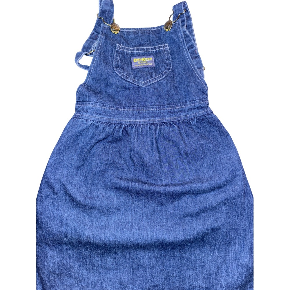 Vintage OshKosh Bgosh Denim Jumper Dress Girls 6X Made in USA Overall dress